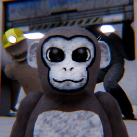 Apes Recoded game icon: a grey ape with a pale face, with a miner-helmet ape and a dark ape behind it